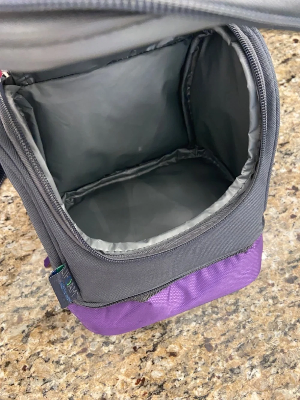 Like new! LIFOAM two compartment lunch bag Purple Grey
